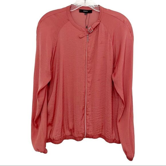 Bonita Silky Moto Jacket Coral Size Small/Euro 38 NWOT - Picture 1 of 4